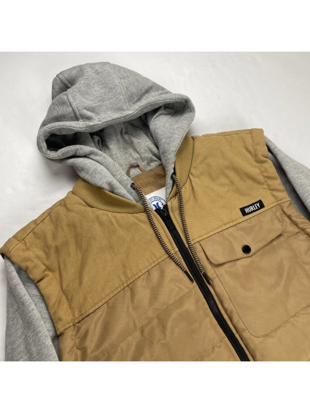 Hurley Quilted Insulated Puffer Jacket Men’s XXL Canvas Body Knit Hood/Arms